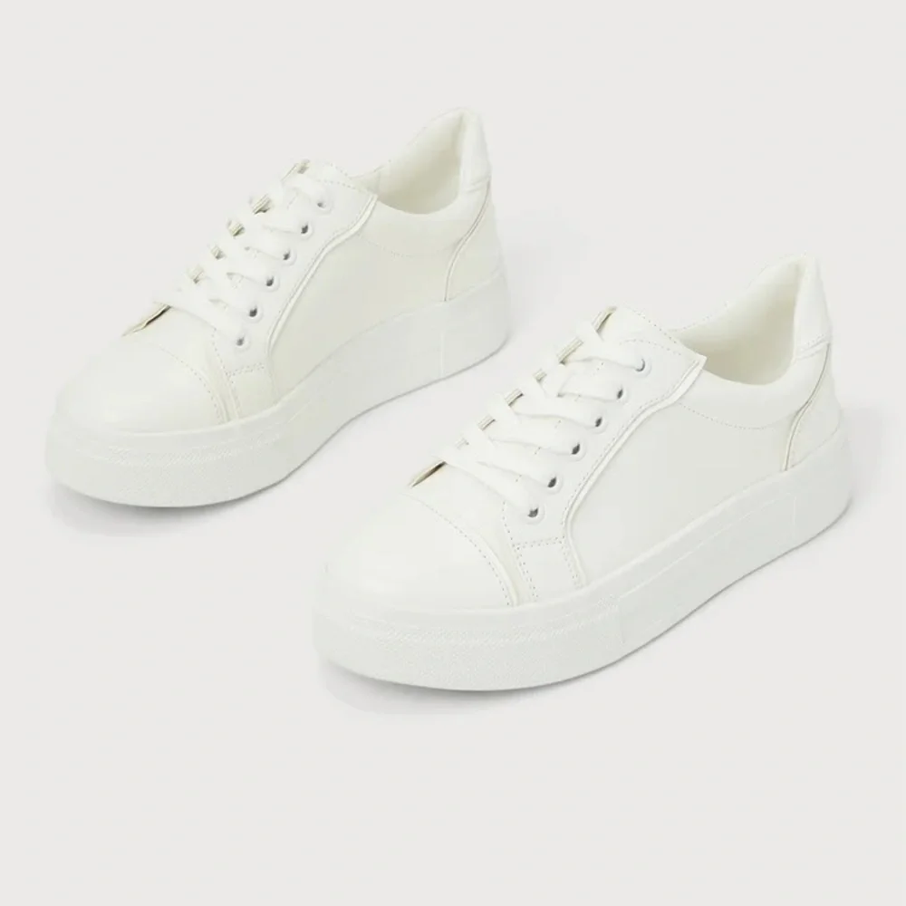 Pipping White Platform Faux Leather Sneakers